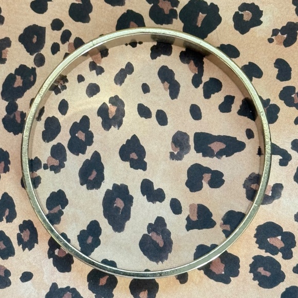 VINTAGE Bracelet Metal Bangle Polka Dot Gold Round (8) - Picture 4 of 6